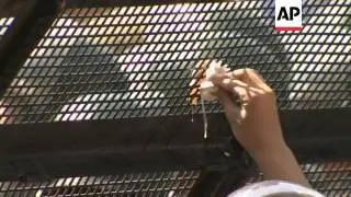 Heavy security around Japan embassy as protesters burn flags, pelt building