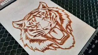 Laser Engraving a ROARING TIGER / Mesmerizing Wood Art