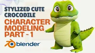 Stylized Cute Humanoid Crocodile 3D Character Modeling | Part-1 (Modeling) I Blender