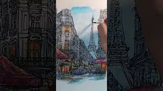 Pen and Ink with Watercolor Painting  - Line and Wash #shouts