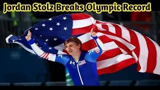 Jordan Stolz second Gold Medal with New Olympics Record Timing Winning the 500m Men s