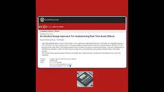 An Intuitive Design Approach for Implementing Real Time Audio Effects (Mukhopadhyay and Ranjan, 2...