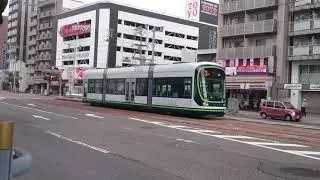 広島電鉄1000形1014号『GREENMOVERLEX』舟入町発車