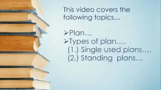 Planning | Single used plans | Standing plans