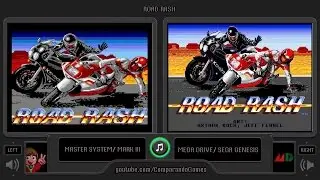 Road Rash (Master System vs Sega Genesis) Side by Side Comparison | Vc Decide