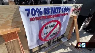 Prison staff protest outside Clinton Correctional Facility in Dannemora, New York