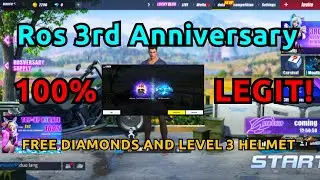 How to get Free 100 Diamonds and level 3 Helmet Legit100%|Ros Mobile Tips/Tricks|EP-17