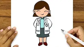 How To Draw A Cartoon Doctor | Doctor Drawing Simple Easy