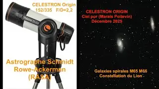 Photographie des Galaxies spirales M66 et M65 avec Celestron Origin en ciel pur - D&eacute;c 2025