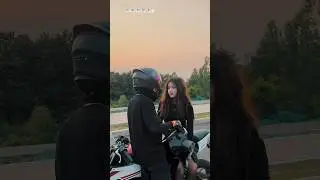 Romantic bike ride with girlfriend, cute motorcycle couple moments#shorts