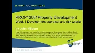 PROP13001-03 Development Appraisal and Risk (Tutorial) by John Milburn.