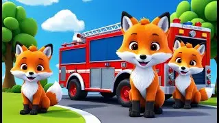 Three Fox Cubs at the Fire Station 🦊🚒 | Fun 3D Animated Nursery Rhyme for Kids & Toddlers