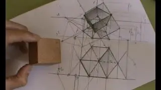 Cubo con diagonal vertical en p. cónica