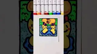 😀🌧️Happy Rain Puddle☔️😀 #coloring #art #polartroid