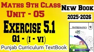 Maths 9th Class || Maths 9th Class Chapter 5 || Exercise 5.1 || Question 1 (i) to (vi)