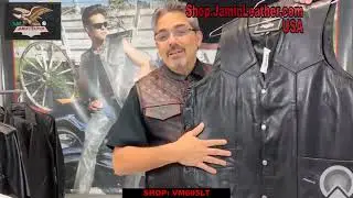 VM605LT - Big & Tall Leather Vest W/Side Lacing 1