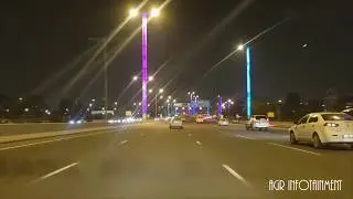 Qatar's Rainbow Colour Changing LED Light Road | Night Ride | Hamad International Airport Road Trip