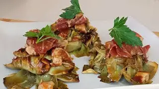FLORES DE ALCACHOFA CON JAMÓN Y FOIE😋😋