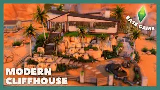 BASE GAME CLIFFHOUSE MANSION 🏜 | The Sims 4 Speedbuild: Desert Luxe kit