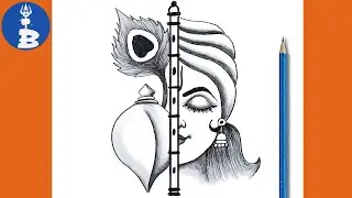 Easy Krishna Bhagwan Drawing _ How To Draw Krishna Bhagwan _ Radha Krishna Drawing