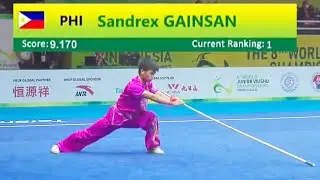 Sandrex Gainsan 🇵🇭 9.17 score🥇 Qiangshu Group A Boys, 8th World Junior Wushu Championship