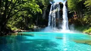 Turquoise Pool under a Waterfall #shorts