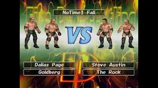 Fire Pro Wrestling D Sims - Diamond Dallas Page/Goldberg vs Steve Austin/The Rock