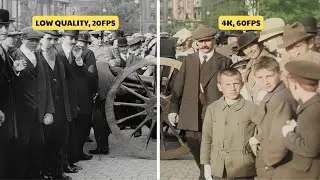 Around the World 1900s in Color: Tokyo, England, New York... [60fps, Remastered, Sound Design]