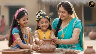 क्या जब बाल कान्हा और राधा ने मैया के साथ मिल कर बनाया मिट्टी का घरा || YMKN  || Shree Krishan leela