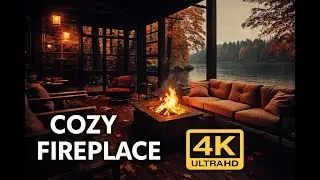Fireplace 4K 🔥Cozy Cabin Ambience | Relax & Sleep 🔥