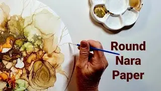 ABSTRACT ART PAINTING Demo /  The Colors of Autumn 🍂🍁 Alcohol Ink / Fluid Art / Nara Paper 215