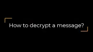 How to decrypt a message on blockchain chat? crsip finance | crypto SIP | crsip.finance