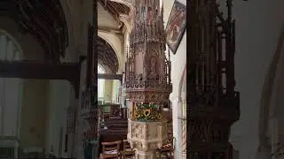 The great towering medieval font cover at Ufford in Suffolk.