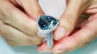 Neon Apatite  Ring 11.11 carats by Kat Florence