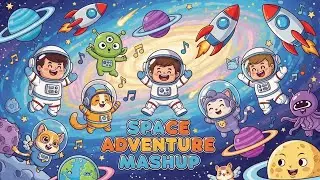 Space Adventure Mashup | Fun Cosmic Learning Songs for Kids | Animagic Studio