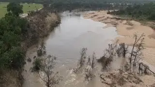 Drone's eye view of Texas flood damage