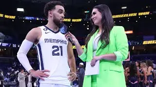 Walk Off Interview with Tyus Jones after the win over the New York Knicks