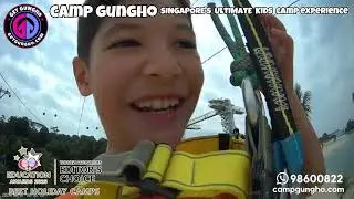 Camp Kids demonstrate a GungHo attitude on the MegaZip at Sentosa!