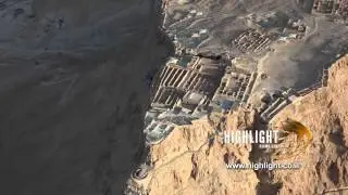 AD 017 E Aerial footage Israel: high angle aerial video of Masada