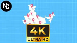 india map pin point location color animation 4k stock footage