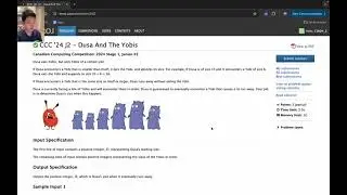 2024 CCC J2: “Dusa And The Yobis” Solutions in Python & C++ | Canadian Computing Competition