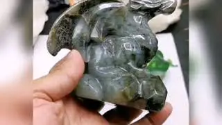 LABRADORITE STONE CARVING OF FLYING DRAGON BY SHWASAM CRYSTALS