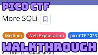 "More SQLi" PicoCTF Walkthrough