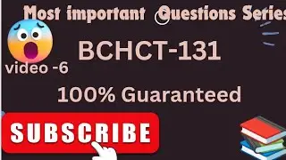 BCHCT-131 IMPORTANT QUESTIONS FOR JUNE TEE #2024 |IMPORTANT QUESTIONS #ignou