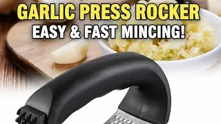 Garlic Press Rocker Stainless Steel 🧄 Effortless Mincing & Easy Cleaning, Smart Kitchen by MoneyLenz