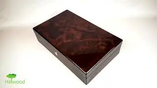English Burl Walnut 12 Watch Box-WN420W-closed