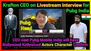 Pubg India Official Livestream Interview with Krafton CEO - Special Indian Actor Characters Confirm