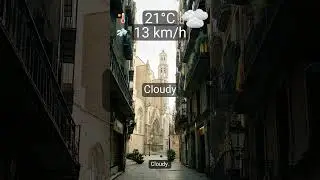 Weather in Barcelona today: Cloudy (21&deg;C)