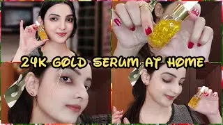 24k Gold Serum 💛 Golden Glowing Skin at Home with Gold Flakes
