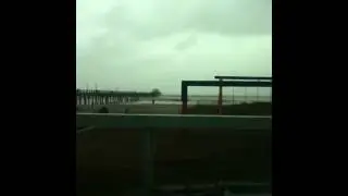 Sandy pounds Oceanana Pier in Atlantic Beach NC